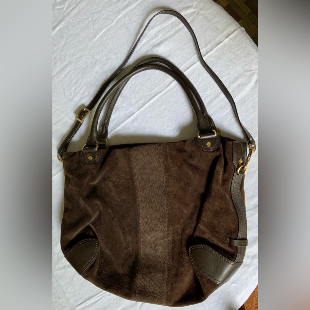 Cole Hann Brown Suede Leather Shoulder Bag